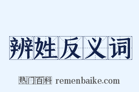 辨姓反义词是什么意思的图片